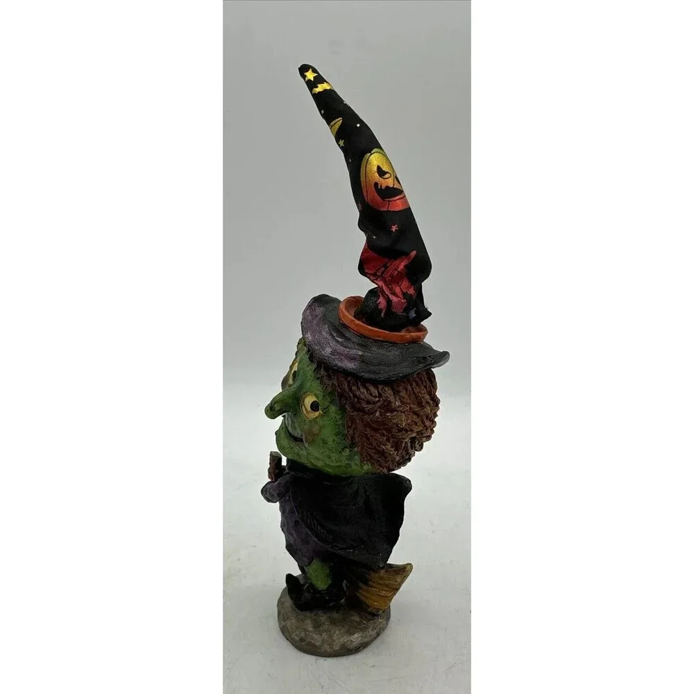 Halloween Evil Witch Figure Figurine Resin Cloth Holiday Decor 7”
